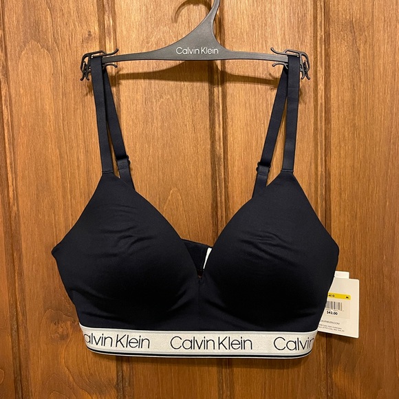 NWT calvin klein bra lightly lined triangle black M - Picture 1 of 3